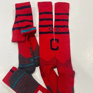 Cleveland Indians Stance Red Diamond Pro OTC Socks, lot of 3, size XL, NWOT.